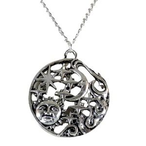 Sun Moon and Stars Pendant necklace 1656